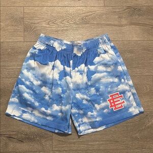 Eric Emanuel Blue and White Athletic Cloud Shorts